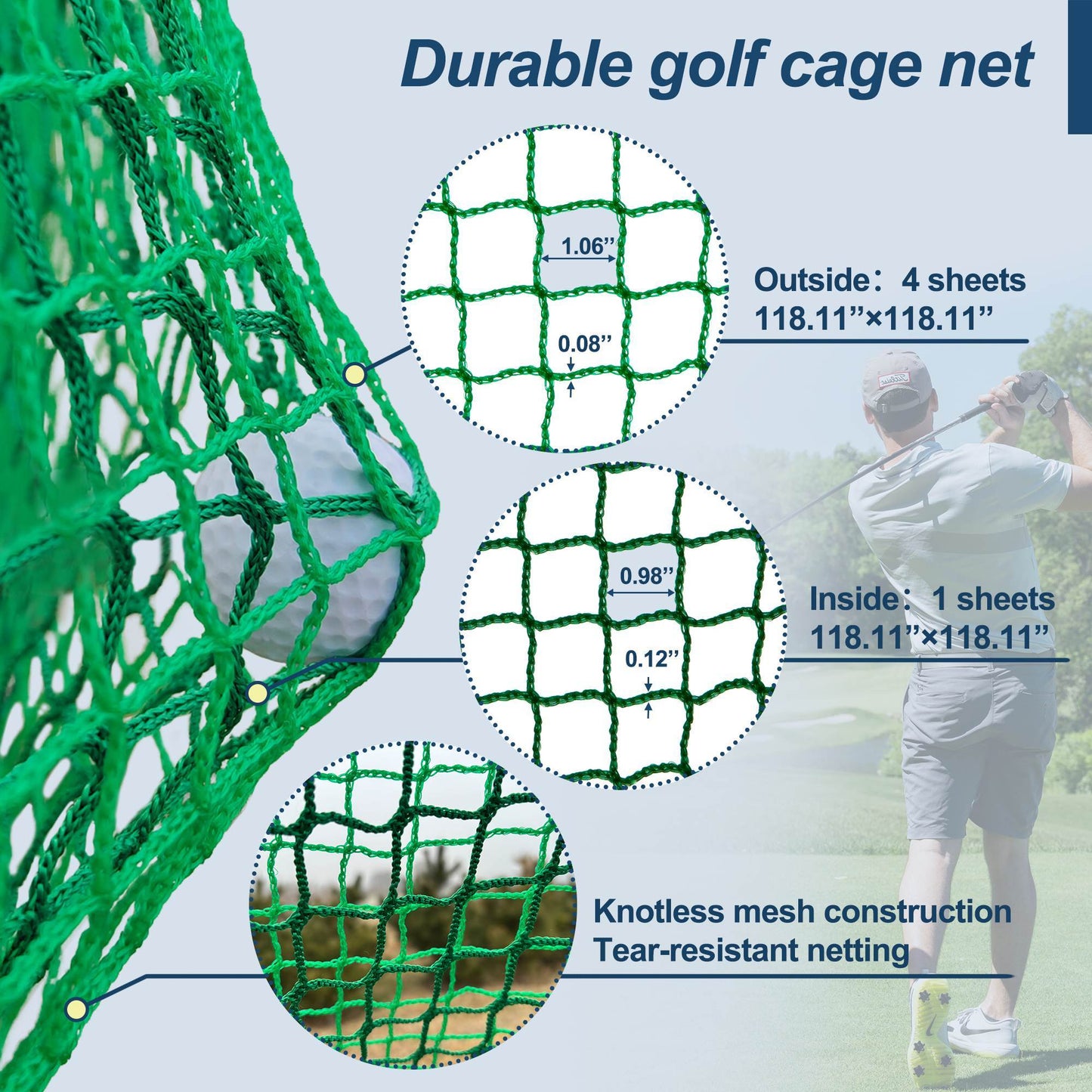Metal Golf Practice Cage - 10X10X10FT (Indoor / Outdoor)